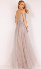 Cold Shoulder Embellished Bodice Prom Gown